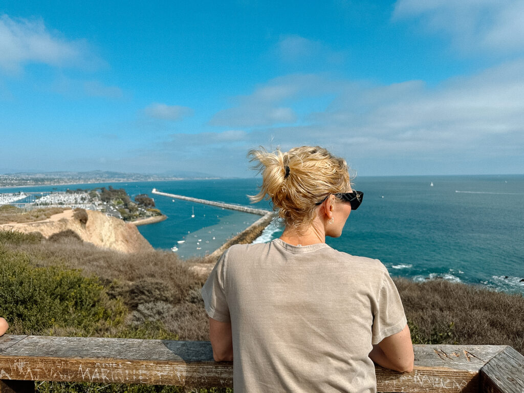 Therapist gazing out at the ocean, representing the quiet strength in reflection, letting go of self-reliance, and choosing connection on the path to healing.