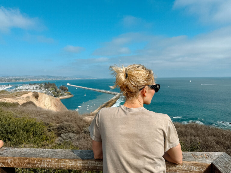 Therapist gazing out at the ocean, representing the quiet strength in reflection, letting go of self-reliance, and choosing connection on the path to healing.